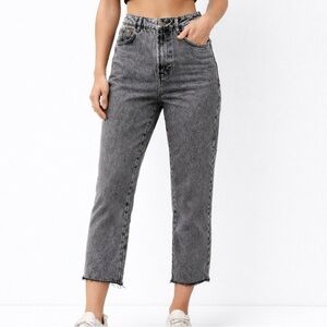 Zara Slim Straight Black and Gray acid washed Jeans, size 2